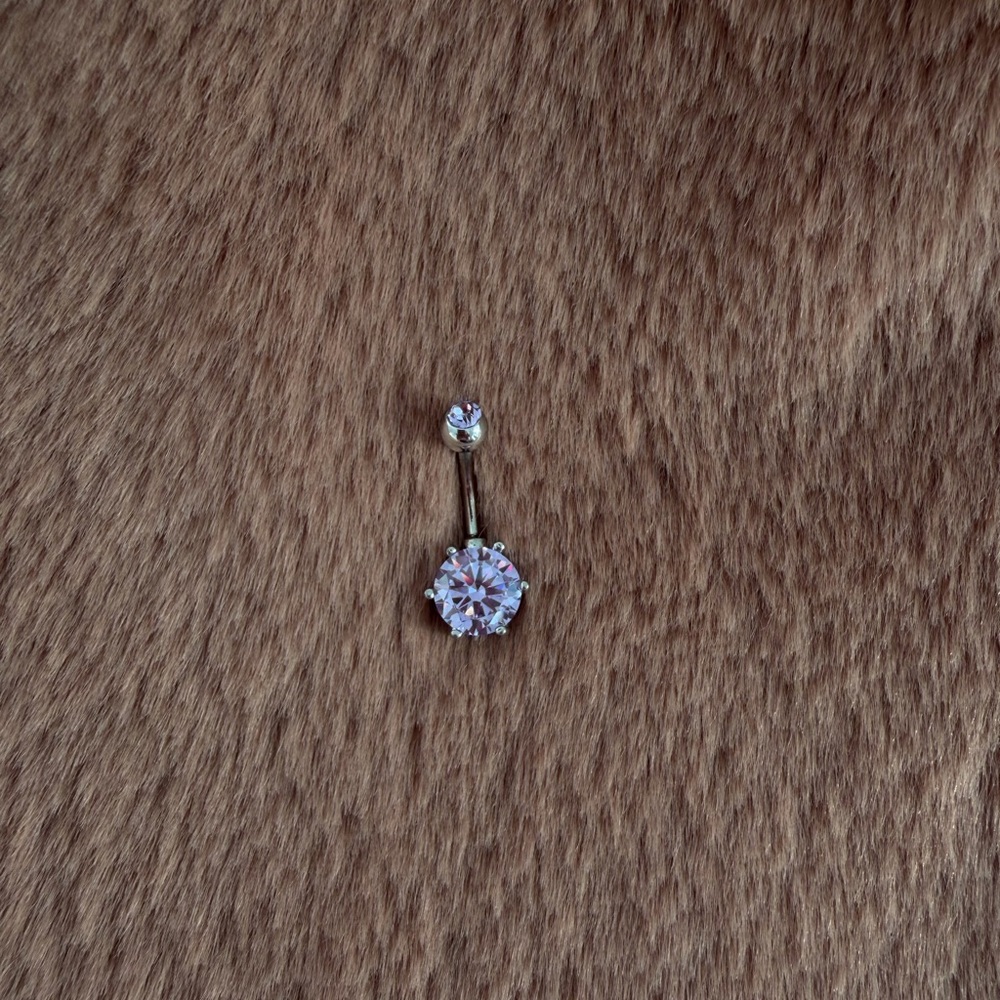 💜 purple rhinestone belly ring 💜